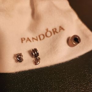 Authentic Pandora spacer and clip. Set of 3 as shown in the photo.